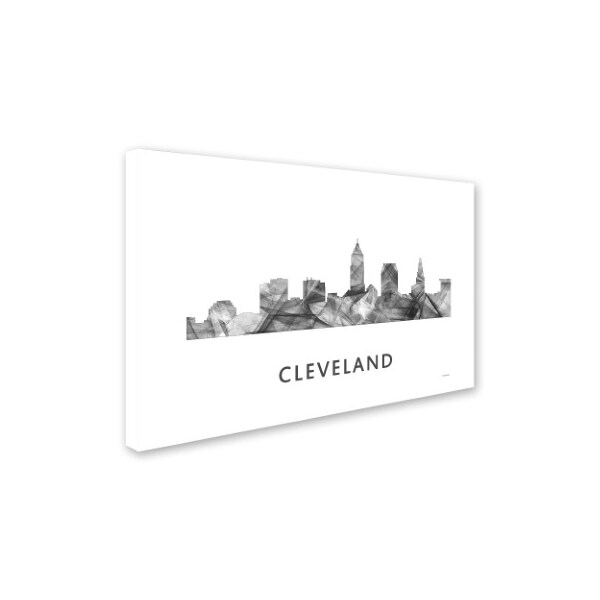 Marlene Watson 'Cleveland Ohio Skyline WB-BW' Canvas Art,22x32